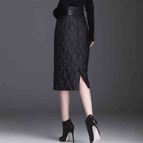 

down cotton plus size vintage 2021 high waist women clothes autumn winter casual loose midi skirts womens skirt streetwear, Black