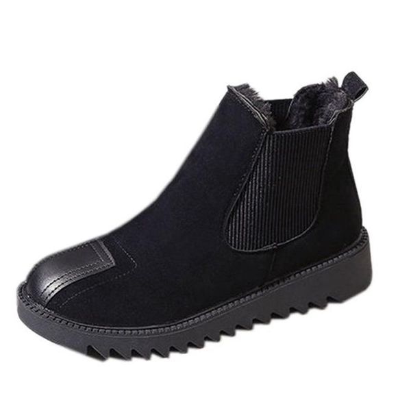 

boots autumn and winter flat-bottomed short tube warm non-slip female students casual trend fashion women's, Black