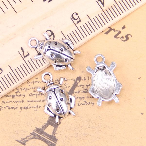 

136pcs charms beetle bug 17x11mm antique plated pendants making diy handmade tibetan silver jewelry, Bronze;silver