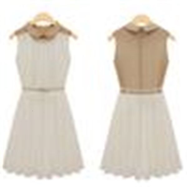 

casual dresses fashion ladies midi elegant women's chiffon party summer sleeveless pleated skirt with belt clothes e4dm, Black;gray