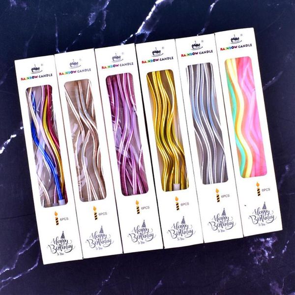

candles 6pcs curve birthday candle party cake decoration threaded pencil