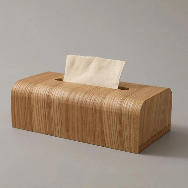 

natural walnut wood tissue box kitchen bathroom paper table creative deskstorage simple living room boxes & napkins