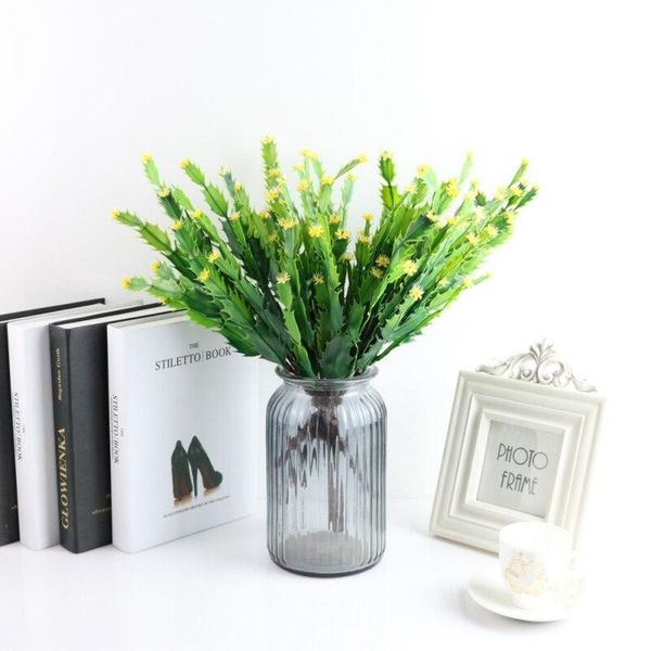 

decorative flowers & wreaths indoor outside home garden office pack of 1 artificial crab cactus branch fake plant greenery stem