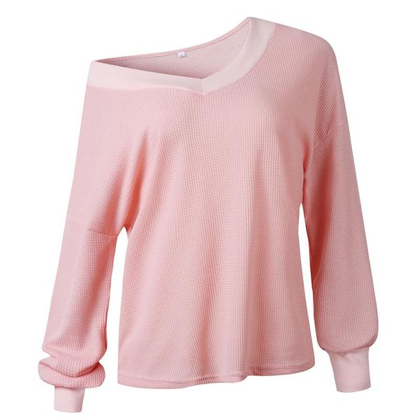 

women's sweaters slim fit sweater v-neck long sleeve off shoulder solid color pullover autumn, White;black