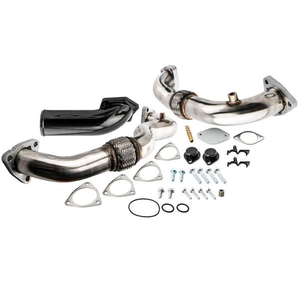 

manifold & parts 2x turbocharger up pipe w/ egr valve cooler kit turbo intake elbow for super duty 6.4l f 350 450