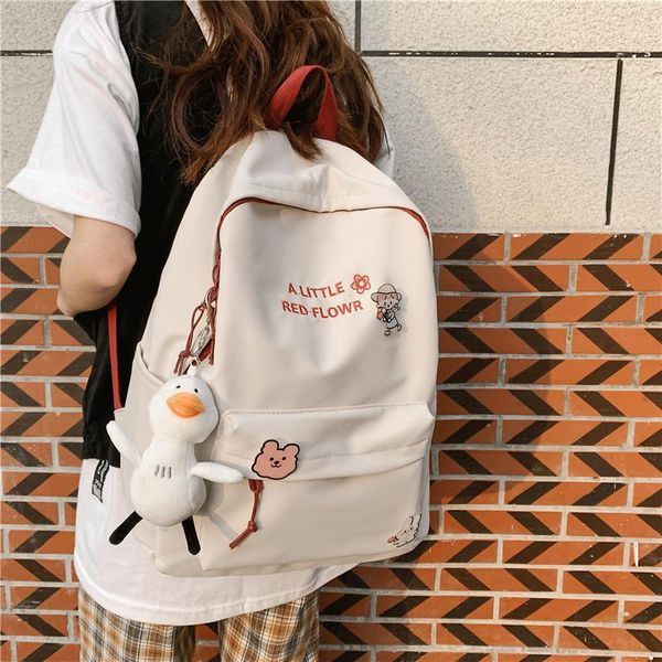 

backpack women female nylon cute girl school bookbags college student kawaii ladies for teenage fashion black trendy mochila