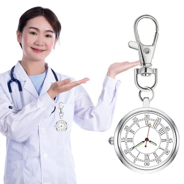 

wristwatches quartz chest pocket watch keychain round dial portable pendant for women men lxh, Slivery;brown