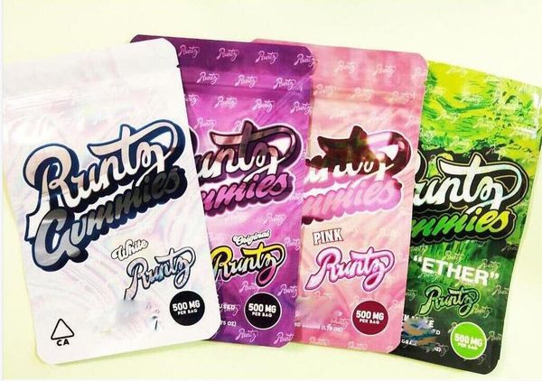 

wholesale 500mg runtz gummies edible packaging bags pink orginal ether white runt mylar bag 4 types runtg empty plastic zipper package baggi