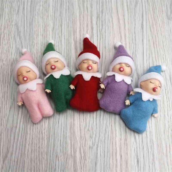 

7cm christmas elf babies with dummy movable arms legs doll house accessories baby elves dolls
