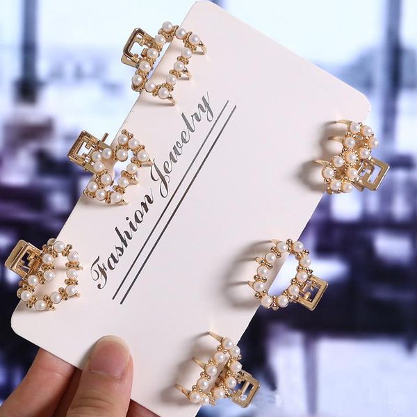 

hair clips & barrettes selling fashion luxury simple alloy hairpin handmade rhinestone pearl for girls, Golden;silver