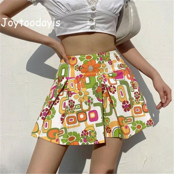 

skirts harajuku floral print y2k vintage pleated mini woman 2000s 90s aesthetic kawaii clothes low waist e girl skirt summer, Black