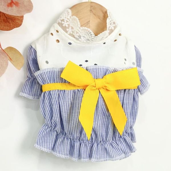 

dog apparel lace bownot dress summer clothes cat clothing doggie puppy skirt yorkshire poodle bichon pomeranian costume pet