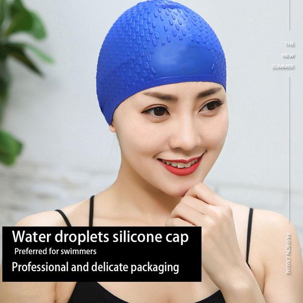 

pool & accessories high elasticity swim hat bathing cap silicone waterproof men women shower