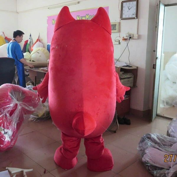 

mascot doll costume christmas mouth mascot costume party game dress outfit advertising cartoon character clothing, Red;yellow