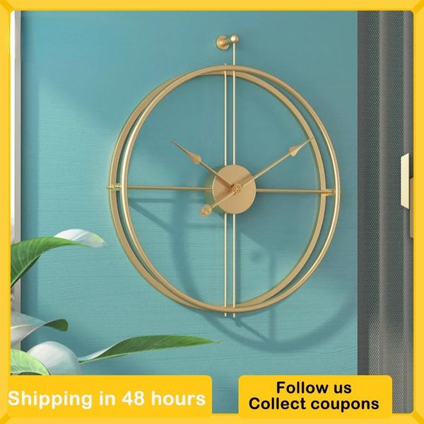 

wall clocks nordic large clock modern design gold for living room decoration home decor battery operated luxurious