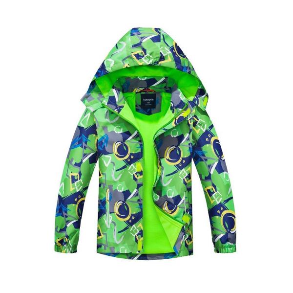 

jackets four seasons waterproof kids outfits fleece child coat girls boys rain jacket print breathable children outerwear 3-12 years old, Blue;gray