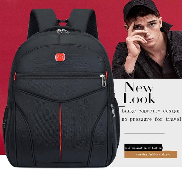 

backpack men's leisure travel high capacity solid color business commuting jt340016