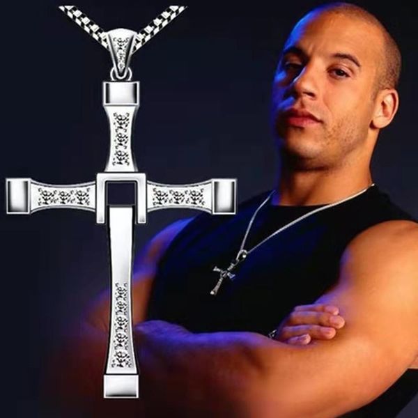 

chokers ywshk 2021 necklace the fast and furious celebrity vin item crystal jesus men cross pendant gift jewelry, Golden;silver
