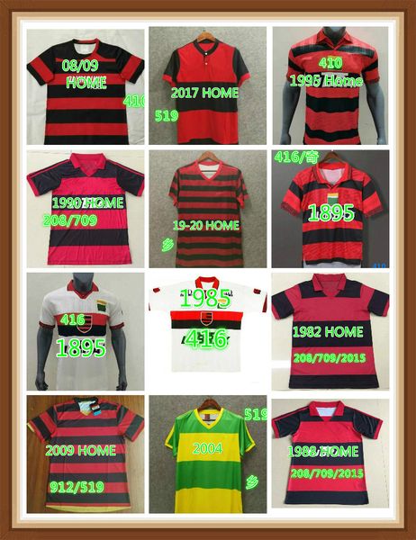 

2008 2009 flamengo retro version soccer jersey 1982 1988 flamenco home adriano josiel williams emerson kleberson 1995 1996 football shirt un, Black;yellow
