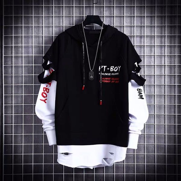 

hoodies male hip hop punk streetwear pullover fashion casual sweatshirts black color sweatshirt spring autumn boy girl top