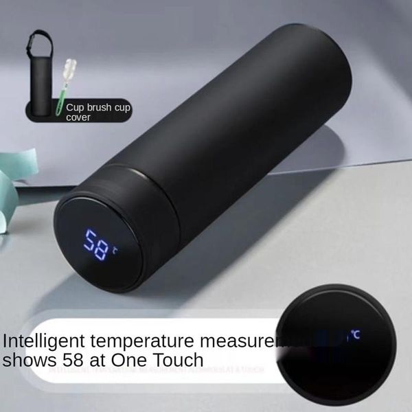 

water bottles portable smart display led stainless steel 304 creative trend male and female students simple vacuum flaskthermos tup