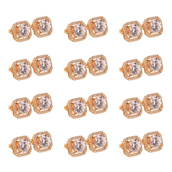 

fashionable rose gold shape imitation diamond stud, Golden;silver