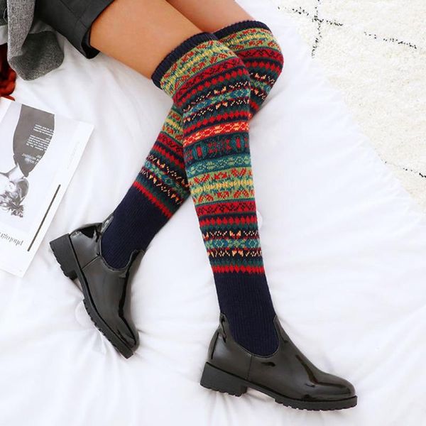 

boots 2021 winter women warm over-the knee med heels shoes for ladies retro slip on party booties woman round toe, Black