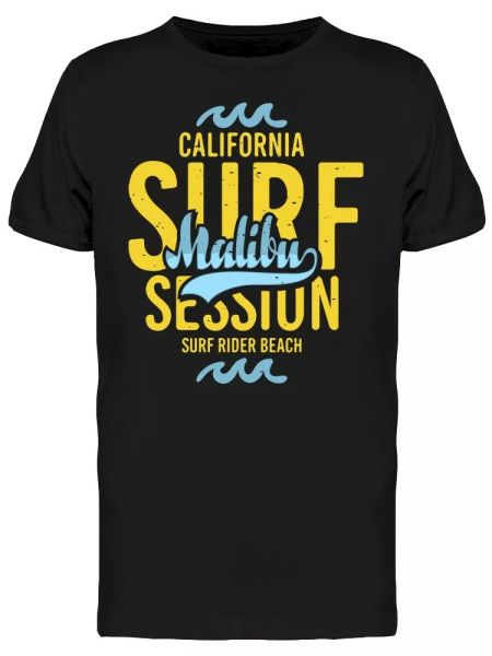 

surf rider beach malibu tee men's -image by shutterstock, White;black