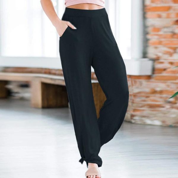 

women's pants & capris bikoles 2021 spring autumn casual loose solid patchwork women long pockets split knitted lady basic, Black;white