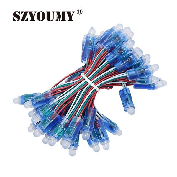 

pieces 12mm ws2811 rgb wire cable led modules string ip68 waterproof dc5v input digital colors pixel lighting