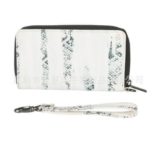 

wallets style women's mid-length clutch large-volume simple multi card bit zipper colour printing wallet, Red;black