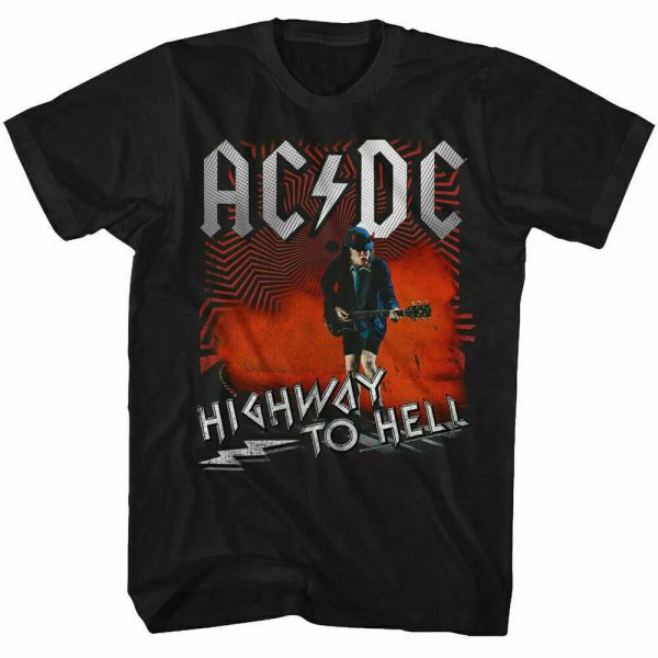 

acdc highway to hell t shirt mens licensed rock n roll heavy metal retro black, White;black