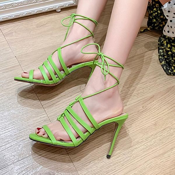 

roman lace-up wedding sandals with 10cm stiletto heels sizes34-503 shopping, Black