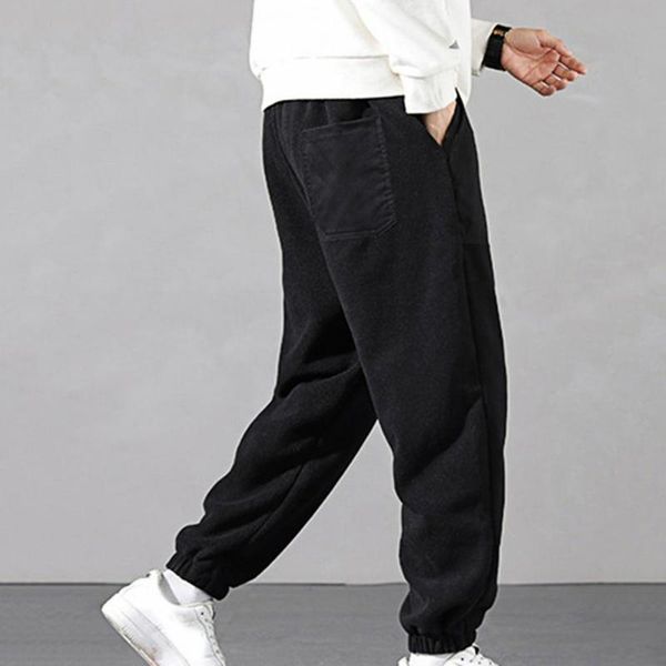 

men's pants men mid waist energetic student trousers teenager terrific, Black