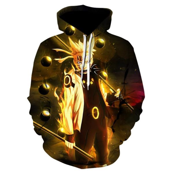 

men's hoodies & sweatshirts autumn and women's hoodie 3d printing anime narutos children's cartoon sweater casual long-sleeve, Black