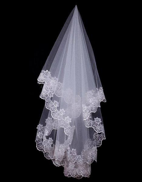 

bridal veils sale white/ivory elbow wedding veil w/o comb lace edge accessories, Black
