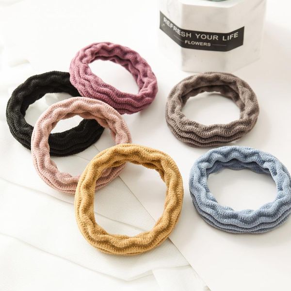 

hair accessories autumn and winter creative simple rope head circle candy color binding elastic ornaments, Slivery;white