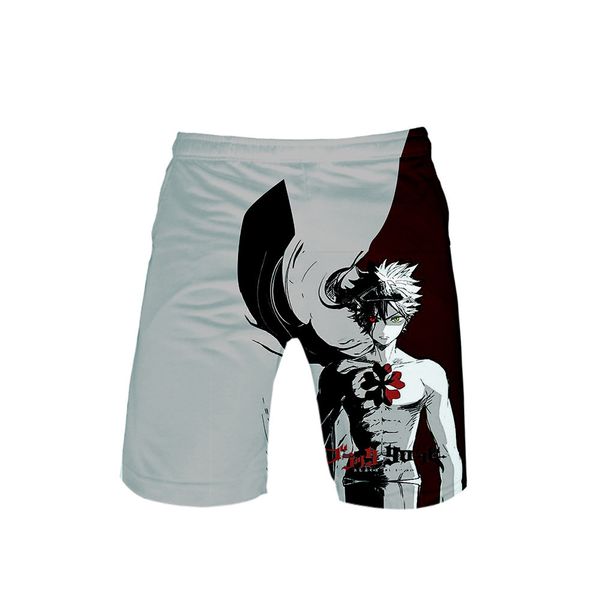 

pant fashion slacks trendy black clover digital printing 3d men's casual shorts