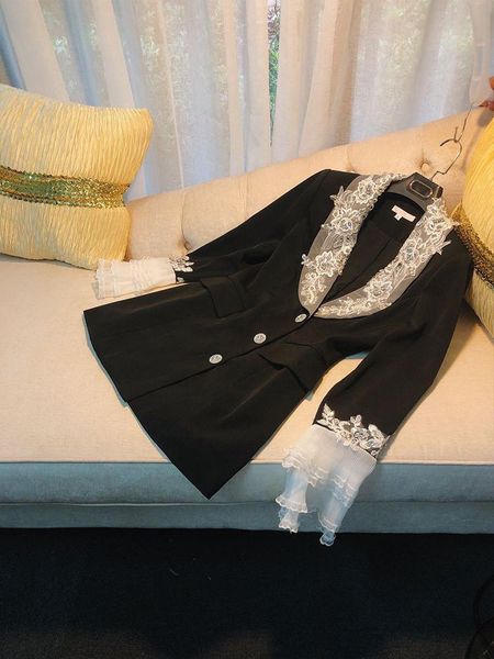 

women's jackets wk08949 fashion women coats & 2021 runway luxury european design party style clothing, Black;brown