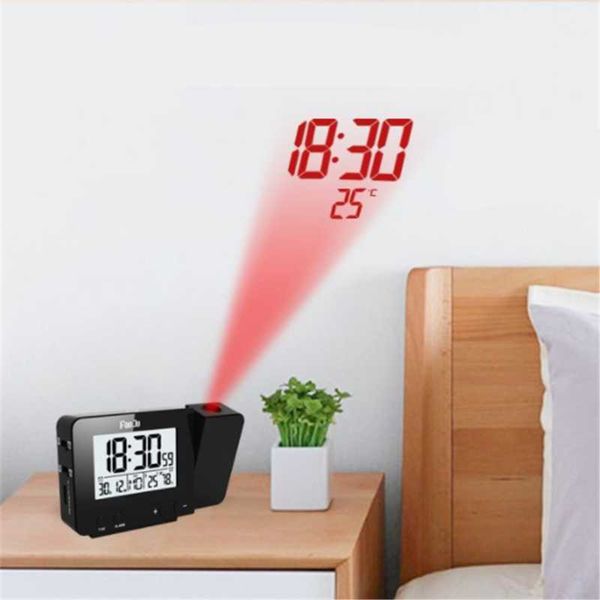 

desk & table clocks projection clock with weather forecast date snooze function digital led projector alarm home decor