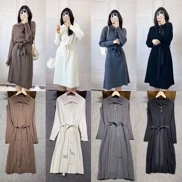 

dress brand designer women's long woolen fleece solid color dresss high-necked long-sleeved belted slim fashion women, Black