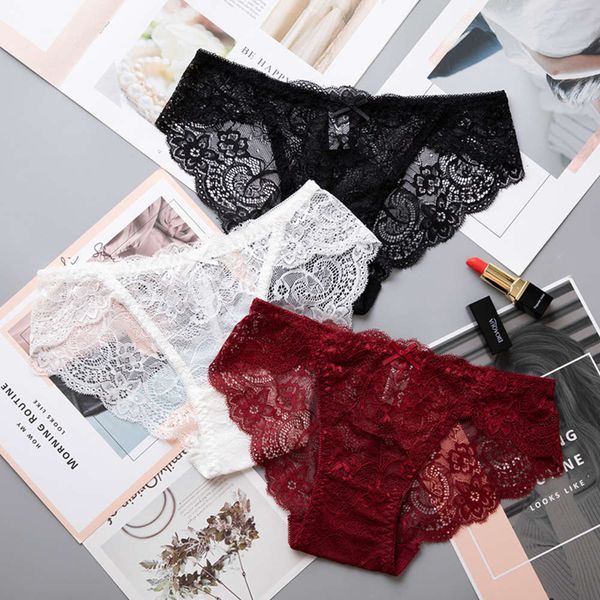 

traceless lace allure low waist briefs with transparent hips, Black;pink