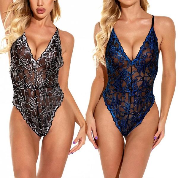 

bras sets backless one piece lingerie women lace bodydoll nightwear ladies bodysuit sleepwear, Red;black