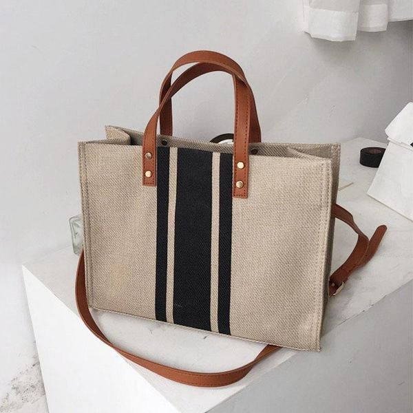 

handbag fashion women bag tote ladies straw big size bags for woman's color matching weaving casual shoulder evening