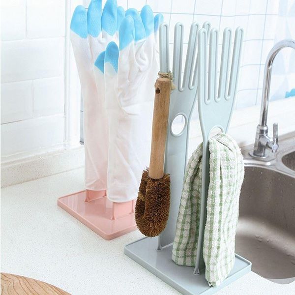 Küchenaufbewahrungsorganisation ABS-Gummi-Handschuhständer Multifunktions-Handtuchhalter und Spülbeckenzubehör Heimgebrauchsständer