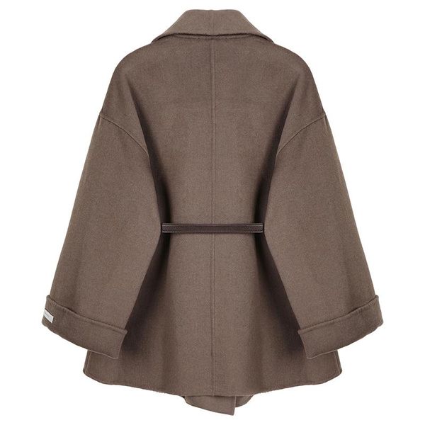 

women's wool & blends fit black loose bandage big size thick woolen coat parkas long sleeve women fashion autumn winter 2021 1dd0914