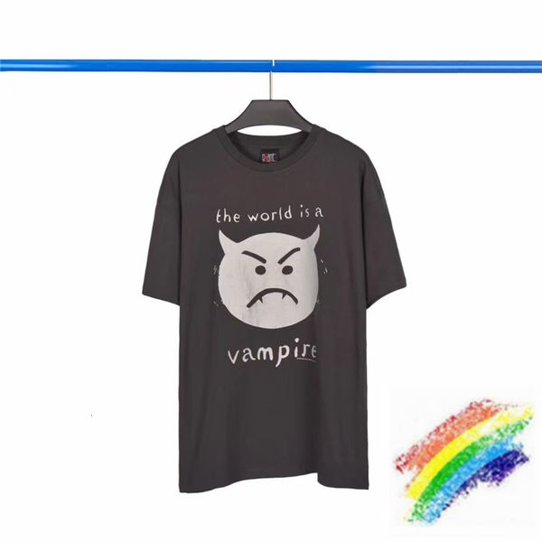 

t shirts the world in a vampir t shirt men women 1:1 quality hip-hop high street vintage wash old t-shirt tees, White;black