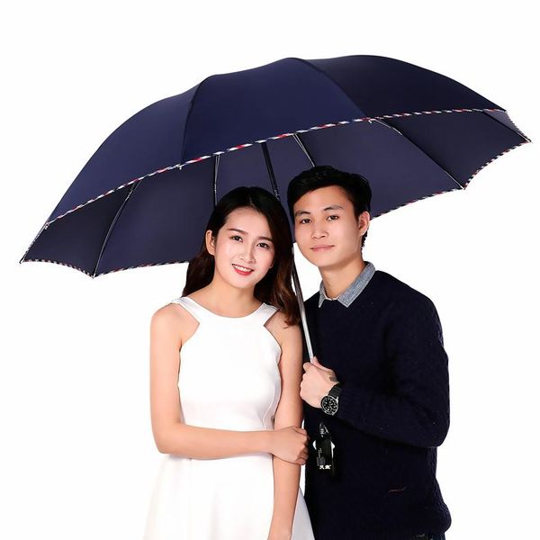 

umbrellas super large male and female double umbrella wind resistant non-automatic waterproof three fold