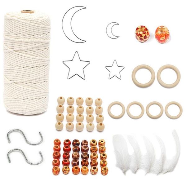 

decorative objects & figurines macrame kit for dream catcher adults craft,macrame metal circle,moon,star,macrame wall hanging