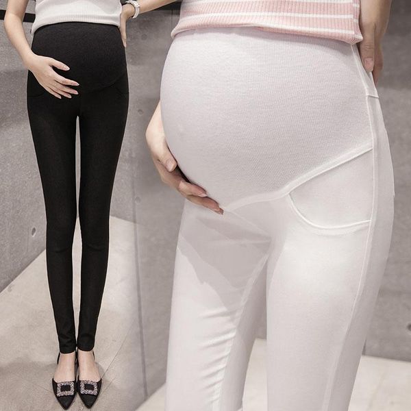 

women's leggings winter wear maternity pencil pants cotton skinny leg pregnancy clothes for pregnant women, Black